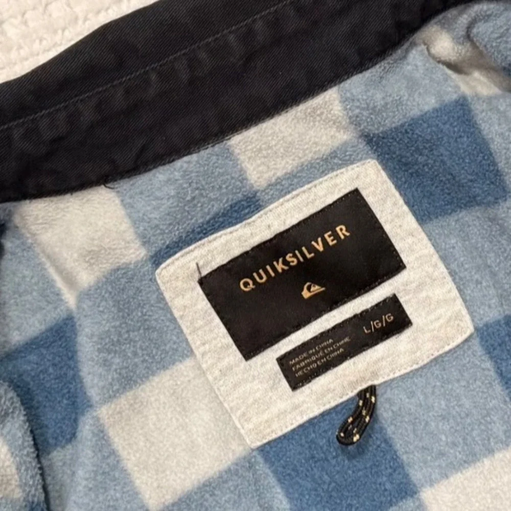 Quiksilver men's‎ dark wash denim fleece lined chest pocket Jacket  - Large